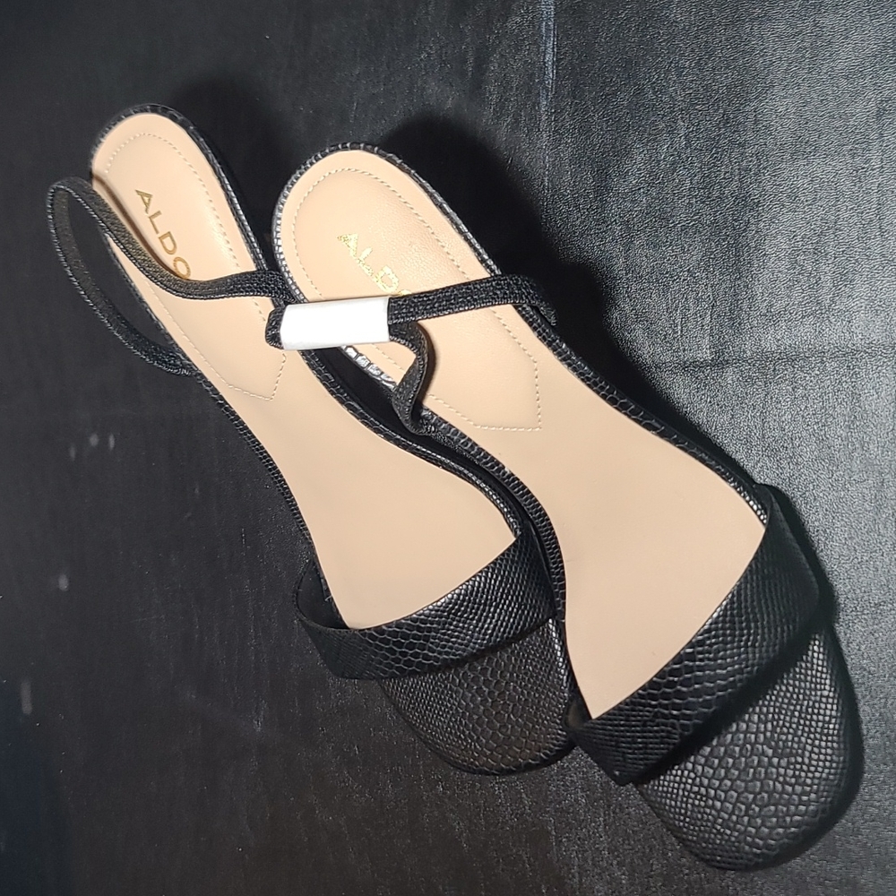 Aldo open toe heel Black snake print
